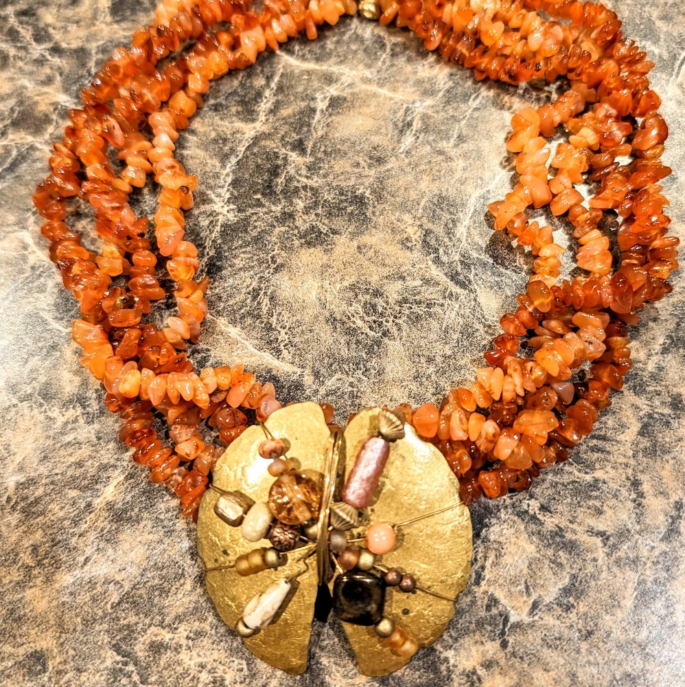 Vintage Carnelian Statement Necklace